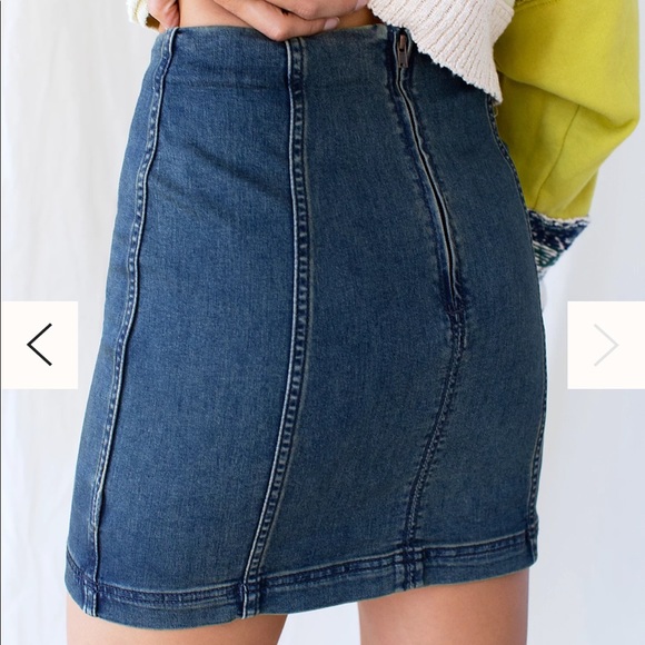 Free People Modern Femme Denim Mini Skirt in Garage Blue - Picture 9 of 16